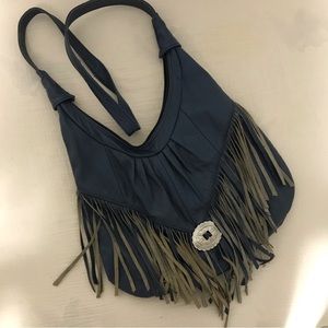 Vintage Fringe Native Boho Leather Purse